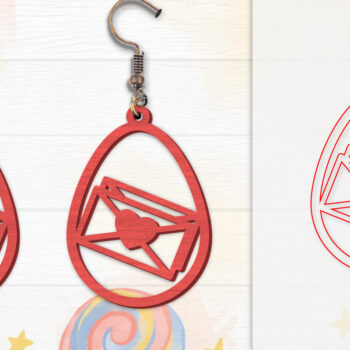 Intra απο ξύλο plywood 3mm-4mm πάχος - Σκουλαρίκια Valentine Lasercut Δίασταση 3x3 cm INTRAFABR-114654949 - Image 9