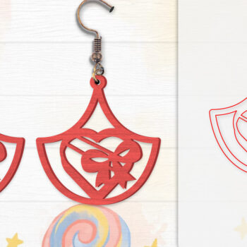 Intra απο ξύλο plywood 3mm-4mm πάχος - Σκουλαρίκια Valentine Lasercut Δίασταση 3x3 cm INTRAFABR-114654975 - Image 2