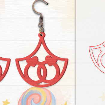 Intra απο ξύλο plywood 3mm-4mm πάχος - Σκουλαρίκια Valentine Lasercut Δίασταση 3x3 cm INTRAFABR-114654975 - Image 5