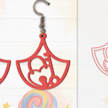 Intra απο ξύλο plywood 3mm-4mm πάχος - Σκουλαρίκια Valentine Lasercut Δίασταση 3x3 cm INTRAFABR-114654975 - Image 8