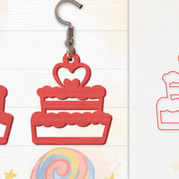 Intra απο ξύλο plywood 3mm-4mm πάχος - Σκουλαρίκια Valentine Lasercut Δίασταση 3x3 cm INTRAFABR-114654987 - Image 3