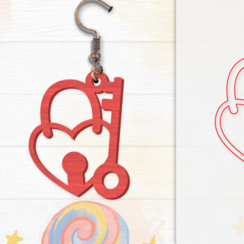 Intra απο ξύλο plywood 3mm-4mm πάχος - Σκουλαρίκια Valentine Lasercut Δίασταση 3x3 cm INTRAFABR-114654987 - Image 8