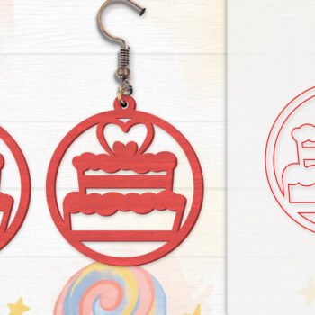 Intra απο ξύλο plywood 3mm-4mm πάχος - Σκουλαρίκια Valentine Lasercut Δίασταση 3x3 cm INTRAFABR-114654943 - Image 3