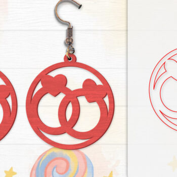 Intra απο ξύλο plywood 3mm-4mm πάχος - Σκουλαρίκια Valentine Lasercut Δίασταση 3x3 cm INTRAFABR-114654943 - Image 5