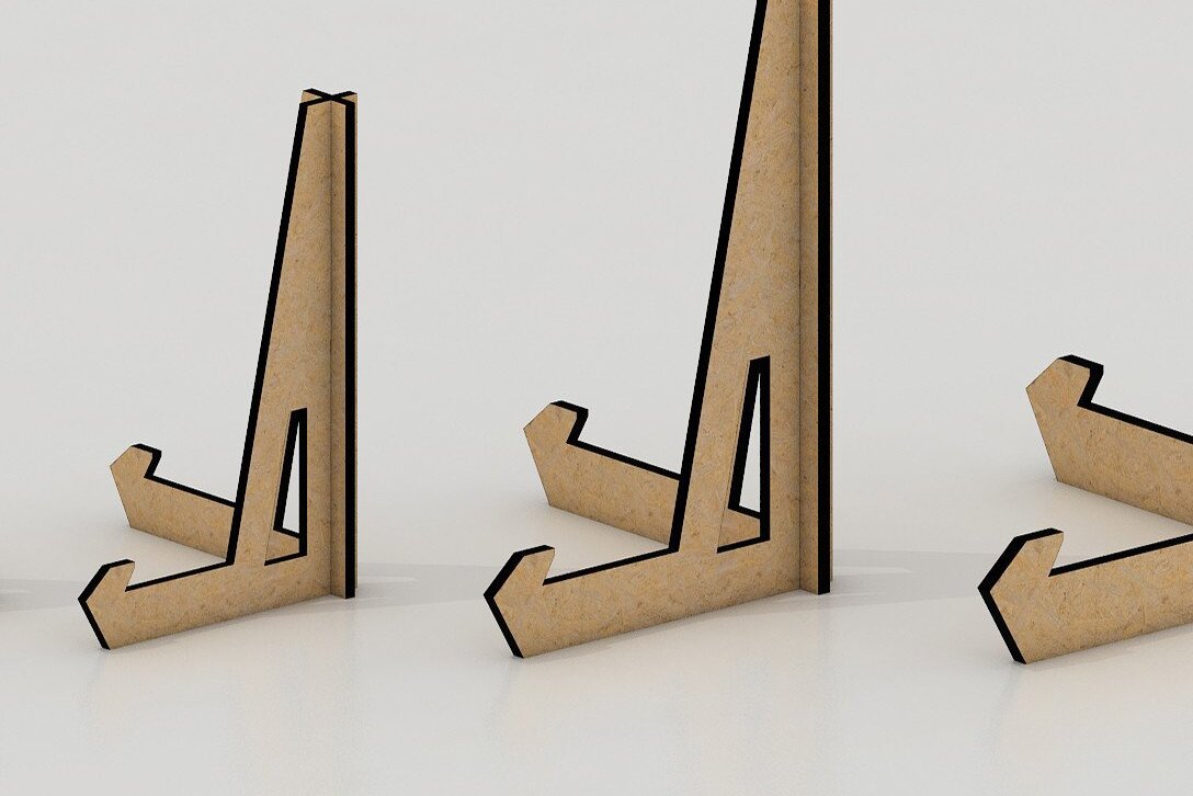 Intra απο ξύλο plywood 3mm-4mm πάχος - Easel Display Stand - Laser Cut File 024 Δίασταση 20x20 cm INTRAFABR-34326324