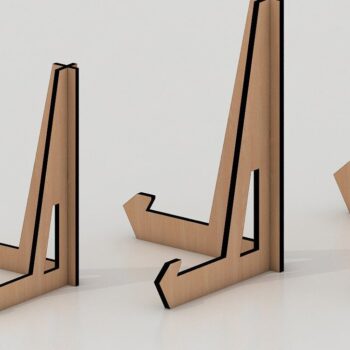 Intra απο ξύλο plywood 3mm-4mm πάχος - Easel Plate Stand Glowforge Cut File 019 Δίασταση 20x20 cm INTRAFABR-34296934 - Image 1