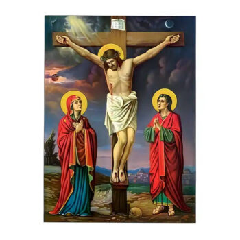 Εικόνα Ορθοδοξίας με περίγραμμα χρυσό σε ξύλο Φλαμουρίας με βάση Εικόνα Σταύρωση του Χριστού Χειροποίητη Ελληνορθόδοξη , Κρεμαστή πλάκα βυζαντινής τέχνης, χριστιανική τέχνη Διάσταση 10x7 cm (3,9 x 2,8 ίντσες) INTRAEK-670941 - Image 1