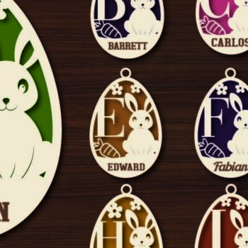 Intra απο ξύλο plywood 3mm-4mm πάχος - Πάσχα a-z Όνομα Laser Cut  Δίασταση 20x25 cm INTRAFABR-113959111 - Image 1