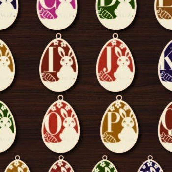 Intra απο ξύλο plywood 3mm-4mm πάχος - Πάσχα a-z Όνομα Laser Cut  Δίασταση 20x25 cm INTRAFABR-113959111 - Image 2