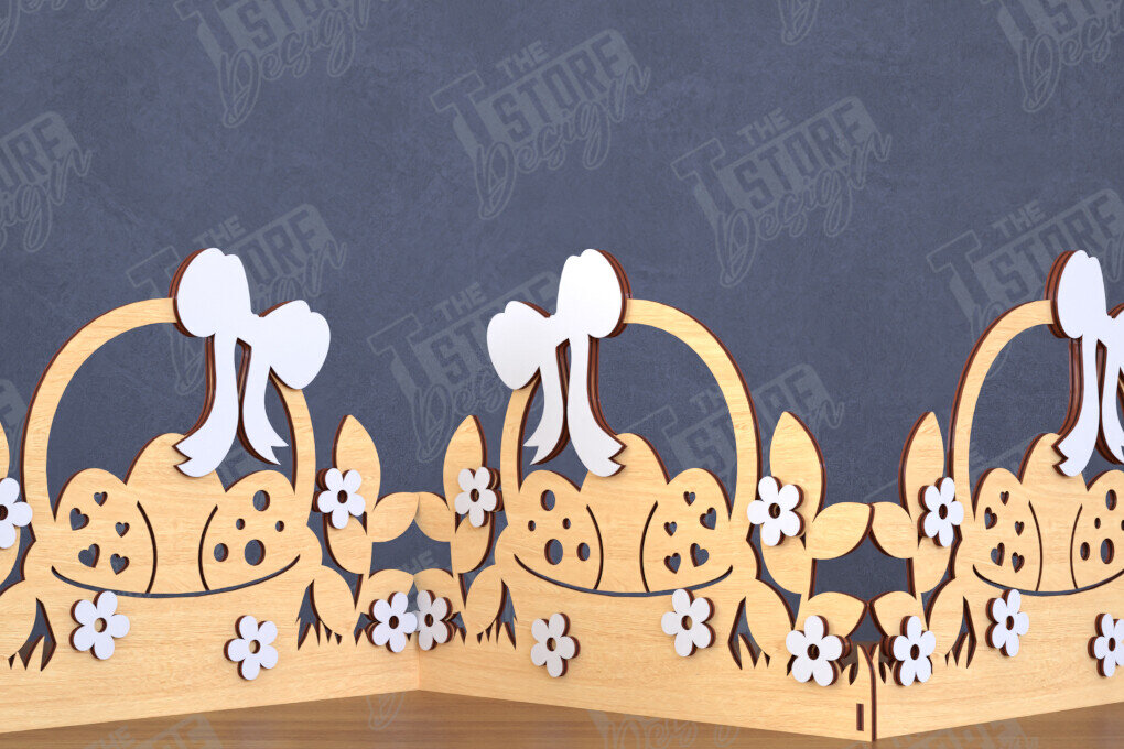 Intra απο ξύλο plywood 3mm-4mm πάχος - Πασχαλινή πινακίδα ακορντεόν | Happy Bunny |CNC Δίασταση 15x15 cm INTRAFABR-117719705