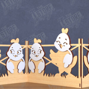 Intra απο ξύλο plywood 3mm-4mm πάχος - Πασχαλινή πινακίδα ακορντεόν | Happy Bunny |CNC Δίασταση 15x15 cm INTRAFABR-117719710