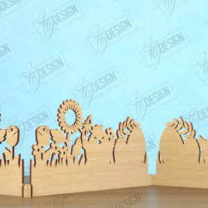 Intra απο ξύλο plywood 3mm-4mm πάχος - Πασχαλινή πινακίδα ακορντεόν | Διακόσμηση σπιτιού | CNC Δίασταση 15x15 cm INTRAFABR-117875653