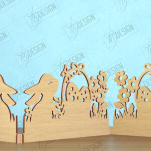 Intra απο ξύλο plywood 3mm-4mm πάχος - Πασχαλινή πινακίδα ακορντεόν | Διακόσμηση σπιτιού | CNC Δίασταση 15x15 cm INTRAFABR-117875659