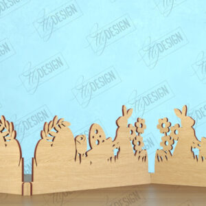 Intra απο ξύλο plywood 3mm-4mm πάχος - Πασχαλινή πινακίδα ακορντεόν | Διακόσμηση σπιτιού | CNC Δίασταση 15x15 cm INTRAFABR-117875664