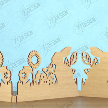 Intra απο ξύλο plywood 3mm-4mm πάχος - Πασχαλινή πινακίδα ακορντεόν | Διακόσμηση σπιτιού | CNC Δίασταση 15x15 cm INTRAFABR-117875648 - Image 1