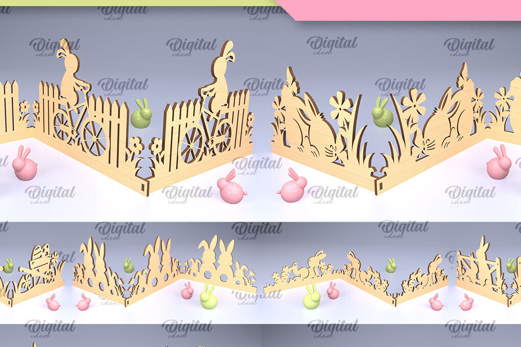 Intra απο ξύλο plywood 3mm-4mm πάχος - Πασχαλινό ακορντεόν Πακέτο κοπής με λέιζερ Δίασταση 15x15 cm INTRAFABR-91443922