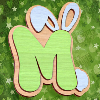 Intra απο ξύλο plywood 3mm-4mm πάχος - Πασχαλινό αλφάβητο  | Σχέδιο λαγουδάκι Δίασταση 15x15 cm INTRAFABR-92143909 - Image 1