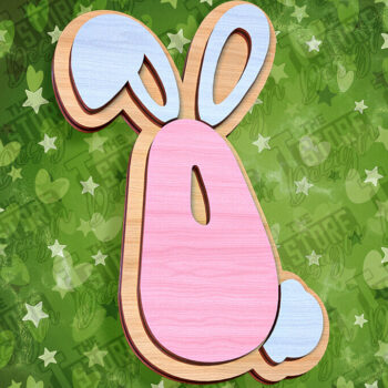 Intra απο ξύλο plywood 3mm-4mm πάχος - Πασχαλινό αλφάβητο  | Σχέδιο λαγουδάκι Δίασταση 15x15 cm INTRAFABR-92143991 - Image 1