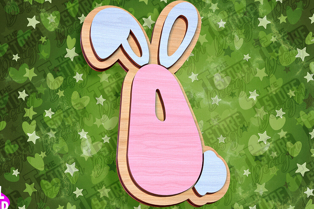 Intra απο ξύλο plywood 3mm-4mm πάχος - Πασχαλινό αλφάβητο  | Σχέδιο λαγουδάκι Δίασταση 15x15 cm INTRAFABR-92143991