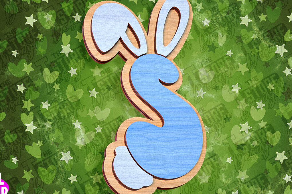 Intra απο ξύλο plywood 3mm-4mm πάχος - Πασχαλινό αλφάβητο  | Σχέδιο λαγουδάκι Δίασταση 15x15 cm INTRAFABR-92144135