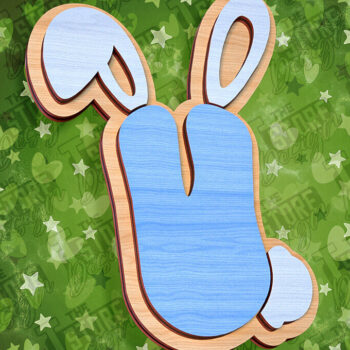 Intra απο ξύλο plywood 3mm-4mm πάχος - Πασχαλινό αλφάβητο  | Σχέδιο λαγουδάκι Δίασταση 15x15 cm INTRAFABR-92144179 - Image 1