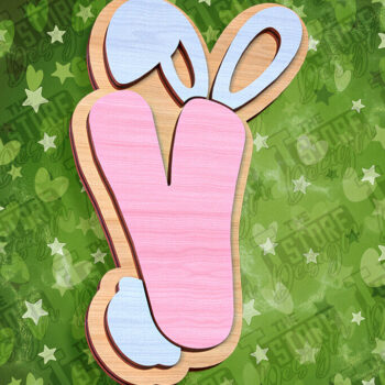 Intra απο ξύλο plywood 3mm-4mm πάχος - Πασχαλινό αλφάβητο  | Σχέδιο λαγουδάκι Δίασταση 15x15 cm INTRAFABR-92144191 - Image 1