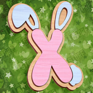 Intra απο ξύλο plywood 3mm-4mm πάχος - Πασχαλινό αλφάβητο  | Σχέδιο λαγουδάκι Δίασταση 15x15 cm INTRAFABR-92144230