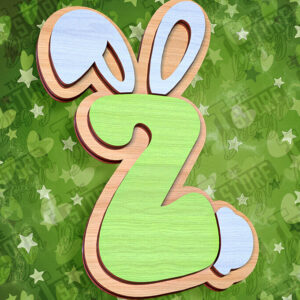 Intra απο ξύλο plywood 3mm-4mm πάχος - Πασχαλινό αλφάβητο  | Σχέδιο λαγουδάκι Δίασταση 15x15 cm INTRAFABR-92144343