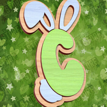 Intra απο ξύλο plywood 3mm-4mm πάχος - Πασχαλινό αλφάβητο | Σχέδιο λαγουδάκι Δίασταση 15x15 cm INTRAFABR-92143685 - Image 1