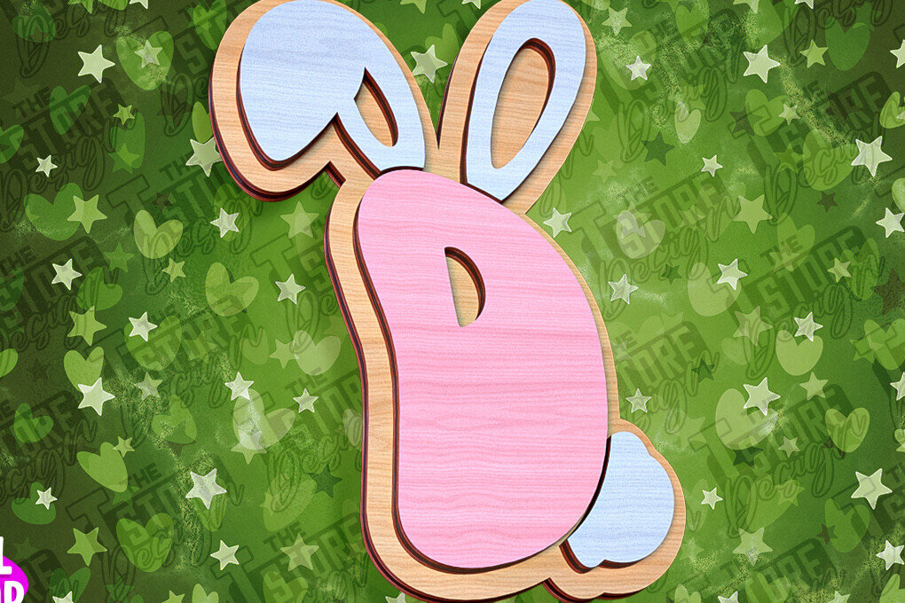 Intra απο ξύλο plywood 3mm-4mm πάχος - Πασχαλινό αλφάβητο  | Σχέδιο λαγουδάκι Δίασταση 15x15 cm INTRAFABR-92143714