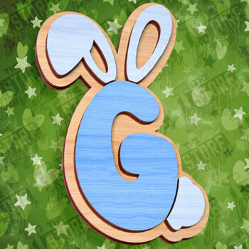 Intra απο ξύλο plywood 3mm-4mm πάχος - Πασχαλινό αλφάβητο | Σχέδιο λαγουδάκι Δίασταση 15x15 cm INTRAFABR-92143781 - Image 1