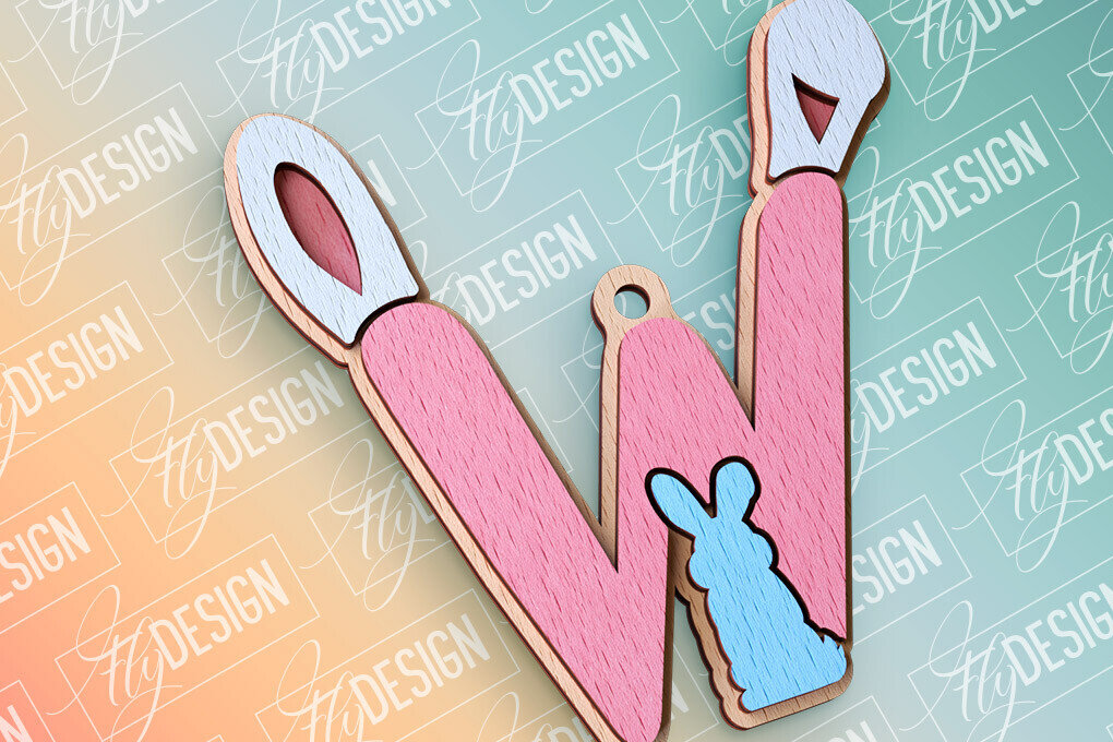 Intra απο ξύλο plywood 3mm-4mm πάχος - Πασχαλινό αλφάβητο  | Αρχεία CNC Δίασταση 15x15 cm INTRAFABR-91993957