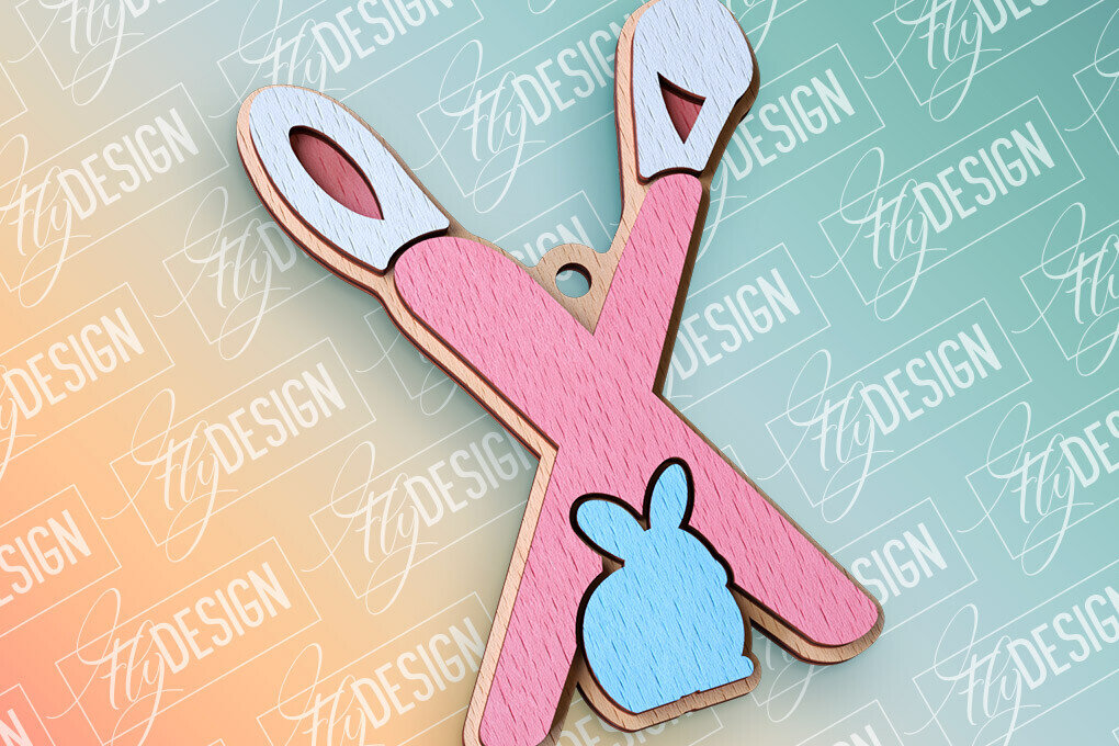 Intra απο ξύλο plywood 3mm-4mm πάχος - Πασχαλινό αλφάβητο  | Αρχεία CNC Δίασταση 15x15 cm INTRAFABR-91993963