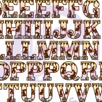 Intra απο ξύλο plywood 3mm-4mm πάχος - Πασχαλινό σετ αλφαβήτου. Γράμματα 2 επιπέδων. 54 Δίασταση 30x20 cm INTRAFABR-113482359 - Image 5