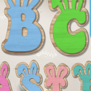 Intra απο ξύλο plywood 3mm-4mm πάχος - Πασχαλινό αλφάβητο  Alphabet Δίασταση 15x15 cm INTRAFABR-91711575 - Image 1