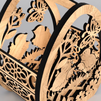 Intra απο ξύλο plywood 3mm-4mm πάχος - Πασχαλινό καλάθι Δίασταση 7x6 cm INTRAFABR-116035861 - Image 1