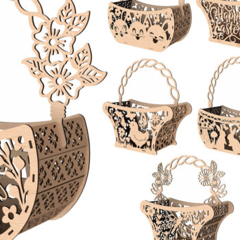 Intra απο ξύλο plywood 3mm-4mm πάχος - Πασχαλινό Καλάθι Πακέτο  Laser Cut Δίασταση 30x20 cm INTRAFABR-116336133 - Image 1