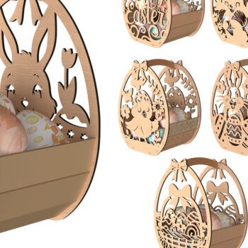 Intra απο ξύλο plywood 3mm-4mm πάχος - Πασχαλινό Καλάθι Πακέτο  Laser Cut Δίασταση 30x20 cm INTRAFABR-116207016 - Image 1