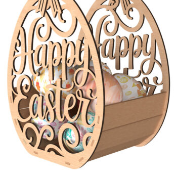 Intra απο ξύλο plywood 3mm-4mm πάχος - Πασχαλινό Καλάθι Πακέτο  Laser Cut Δίασταση 30x20 cm INTRAFABR-116207016 - Image 2