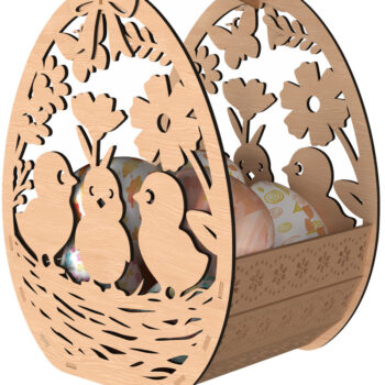 Intra απο ξύλο plywood 3mm-4mm πάχος - Πασχαλινό Καλάθι Πακέτο  Laser Cut Δίασταση 30x20 cm INTRAFABR-116207016 - Image 3