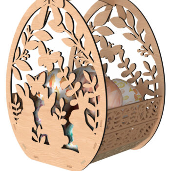 Intra απο ξύλο plywood 3mm-4mm πάχος - Πασχαλινό Καλάθι Πακέτο  Laser Cut Δίασταση 30x20 cm INTRAFABR-116207016 - Image 4