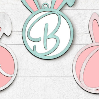 Intra απο ξύλο plywood 3mm-4mm πάχος - Στολίδι με αλφάβητα για πασχαλινό καλάθι λαγουδάκι Δίασταση 6x6 cm INTRAFABR-122053941 - Image 3