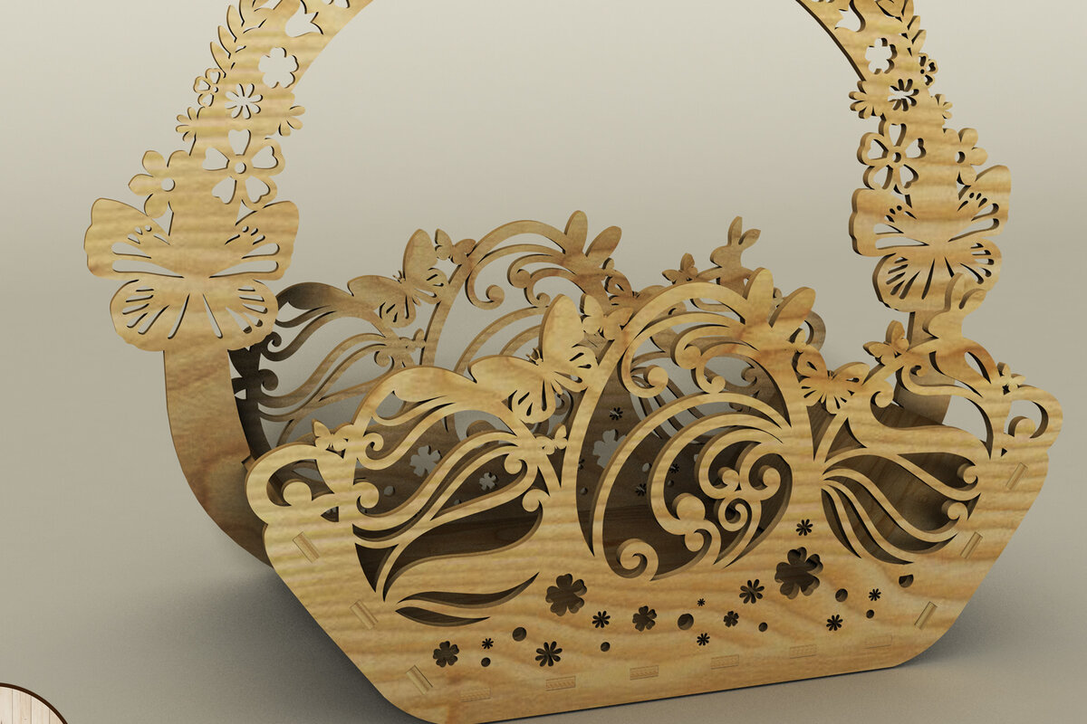 Intra απο ξύλο plywood 3mm-4mm πάχος - Πασχαλινό καλάθι, Αυγοθήκη, Πασχαλινό ντεκόρ Δίασταση 11x8 cm INTRAFABR-61997980