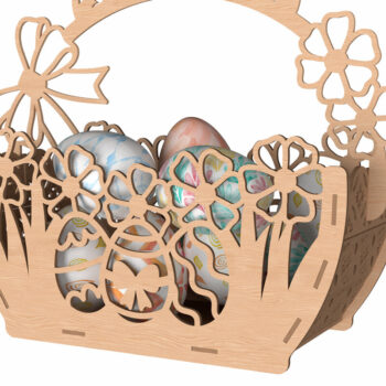 Intra απο ξύλο plywood 3mm-4mm πάχος - Πασχαλινό καλάθι  κοπής με λέιζερ  Δίασταση 30x20 cm INTRAFABR-114667924 - Image 1