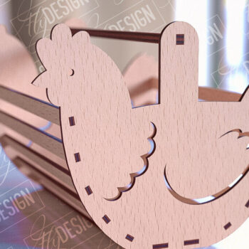 Intra απο ξύλο plywood 3mm-4mm πάχος - Πασχαλινό καλάθι Laser Cut | Καλό Πάσχα Δίασταση 15x15 cm INTRAFABR-90357027 - Image 1