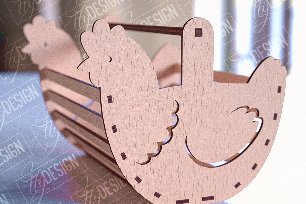 Intra απο ξύλο plywood 3mm-4mm πάχος - Πασχαλινό καλάθι Laser Cut | Καλό Πάσχα Δίασταση 15x15 cm INTRAFABR-90357027