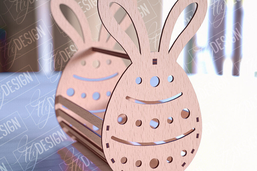 Intra απο ξύλο plywood 3mm-4mm πάχος - Πασχαλινό καλάθι Laser Cut | Καλό Πάσχα Δίασταση 15x15 cm INTRAFABR-90357032