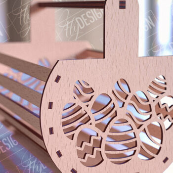 Intra απο ξύλο plywood 3mm-4mm πάχος - Πασχαλινό καλάθι Laser Cut | Καλό Πάσχα Δίασταση 15x15 cm INTRAFABR-90357062 - Image 1