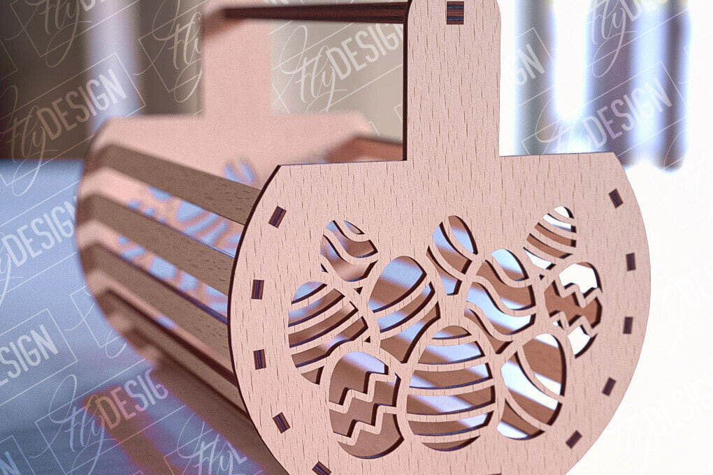 Intra απο ξύλο plywood 3mm-4mm πάχος - Πασχαλινό καλάθι Laser Cut | Καλό Πάσχα Δίασταση 15x15 cm INTRAFABR-90357062