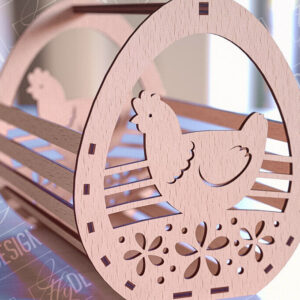 Intra απο ξύλο plywood 3mm-4mm πάχος - Πασχαλινό καλάθι Laser Cut | Καλό Πάσχα Δίασταση 15x15 cm INTRAFABR-90357073